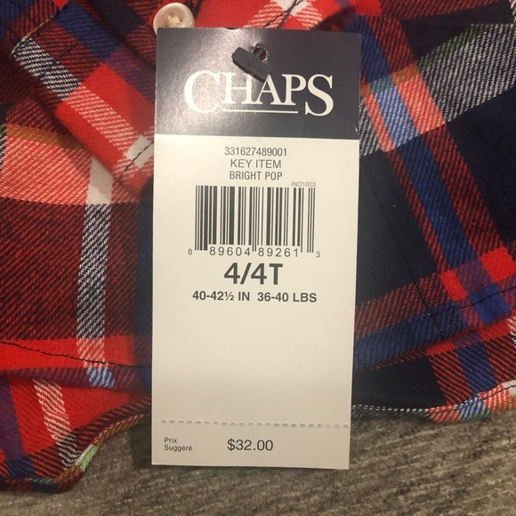 New Chaps kids plaid shirt size 4T - Picture 2 of 2